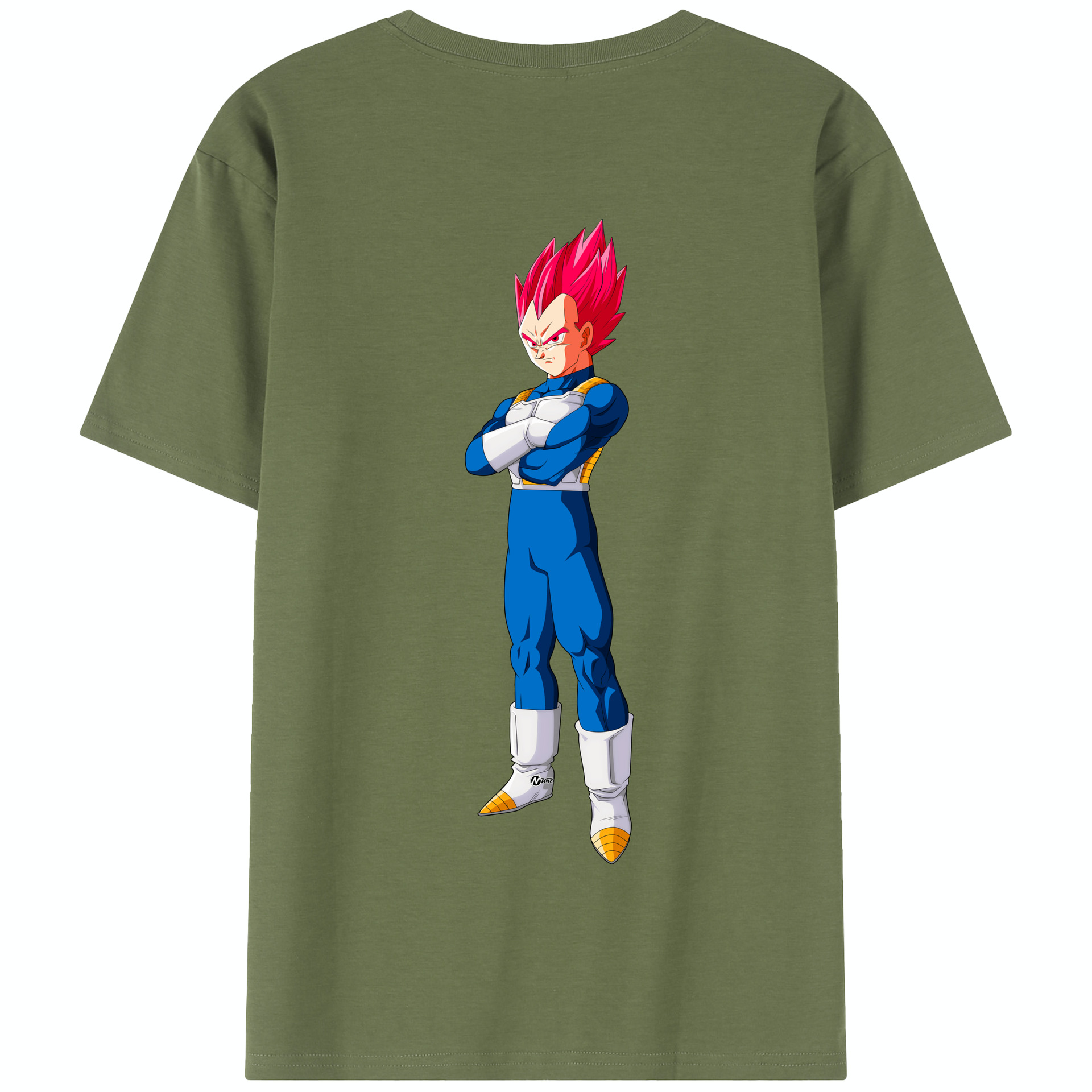 （画像用） ドラゴンボール ベジータ四世（Bejīta Yonsei）DRAGON BALL Vegeta IV 綿100％半袖Tシャツ（背面プリント）